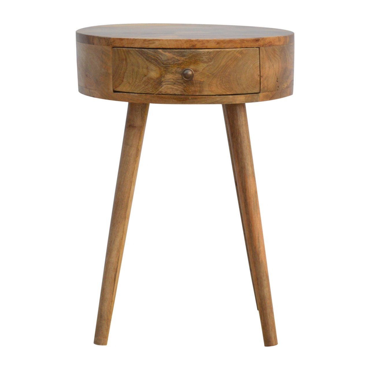 Nordic Chestnut Circular Nightstand - The Sleep Loft - Online Mattress Showroom NYC