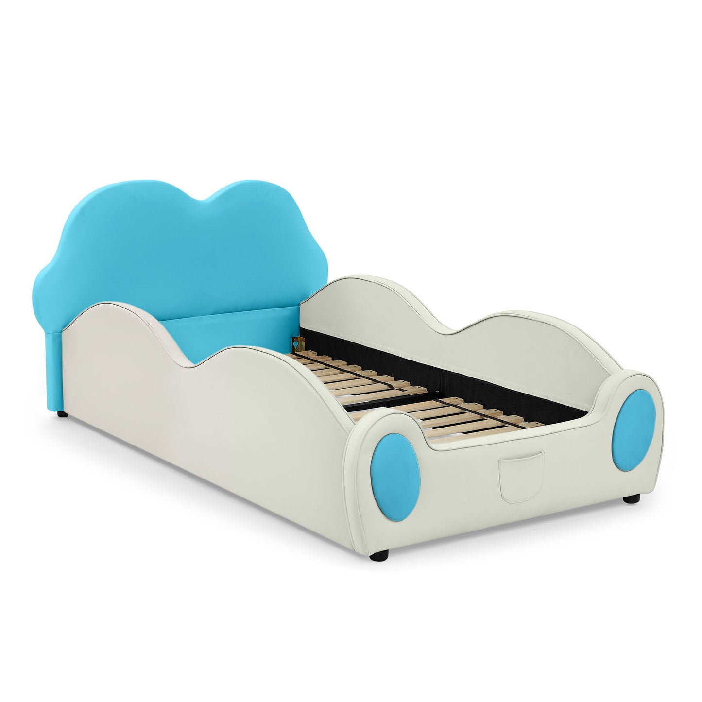 Cute Cloud Shape Bed With Guardrails Cartoon Design, Storage Pocket - The Sleep Loft - Online Mattress Showroom NYC