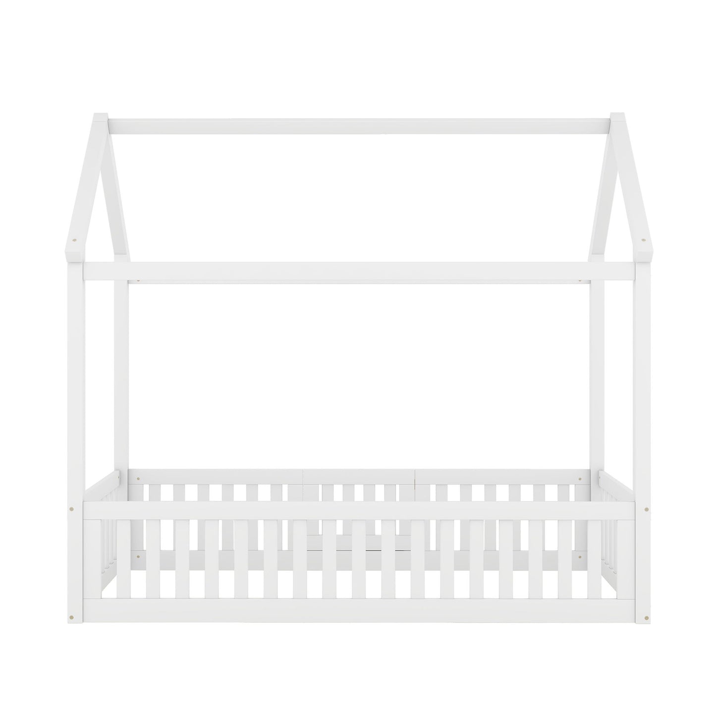 Wood House Bed With Fence And Door - The Sleep Loft - Online Mattress Showroom NYC