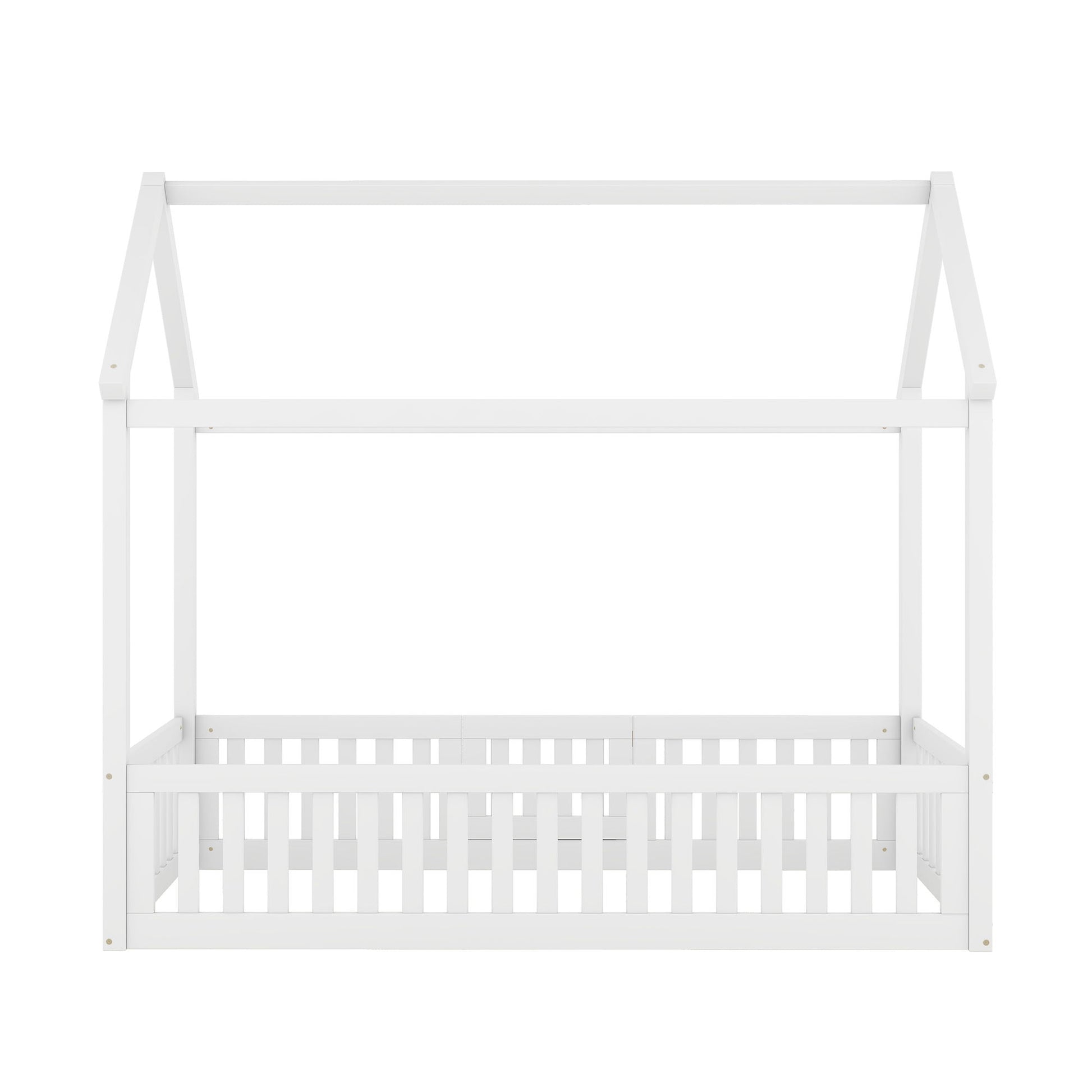 Wood House Bed With Fence And Door - The Sleep Loft - Online Mattress Showroom NYC