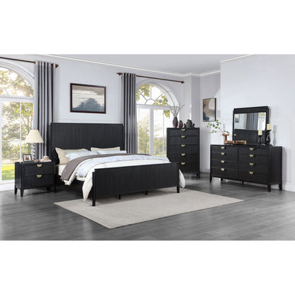Mason - 2 Drawer Nightstand With Fluted Design - Black - The Sleep Loft - Online Mattress Showroom NYC
