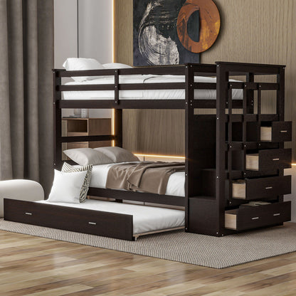 Bunk Bed With Trundle And Staircase - The Sleep Loft - Online Mattress Showroom NYC