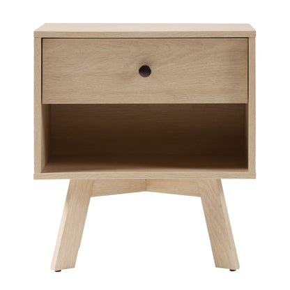 Mid-Century Modern Minimalist 1 Drawer Nightstand - The Sleep Loft - Online Mattress Showroom NYC
