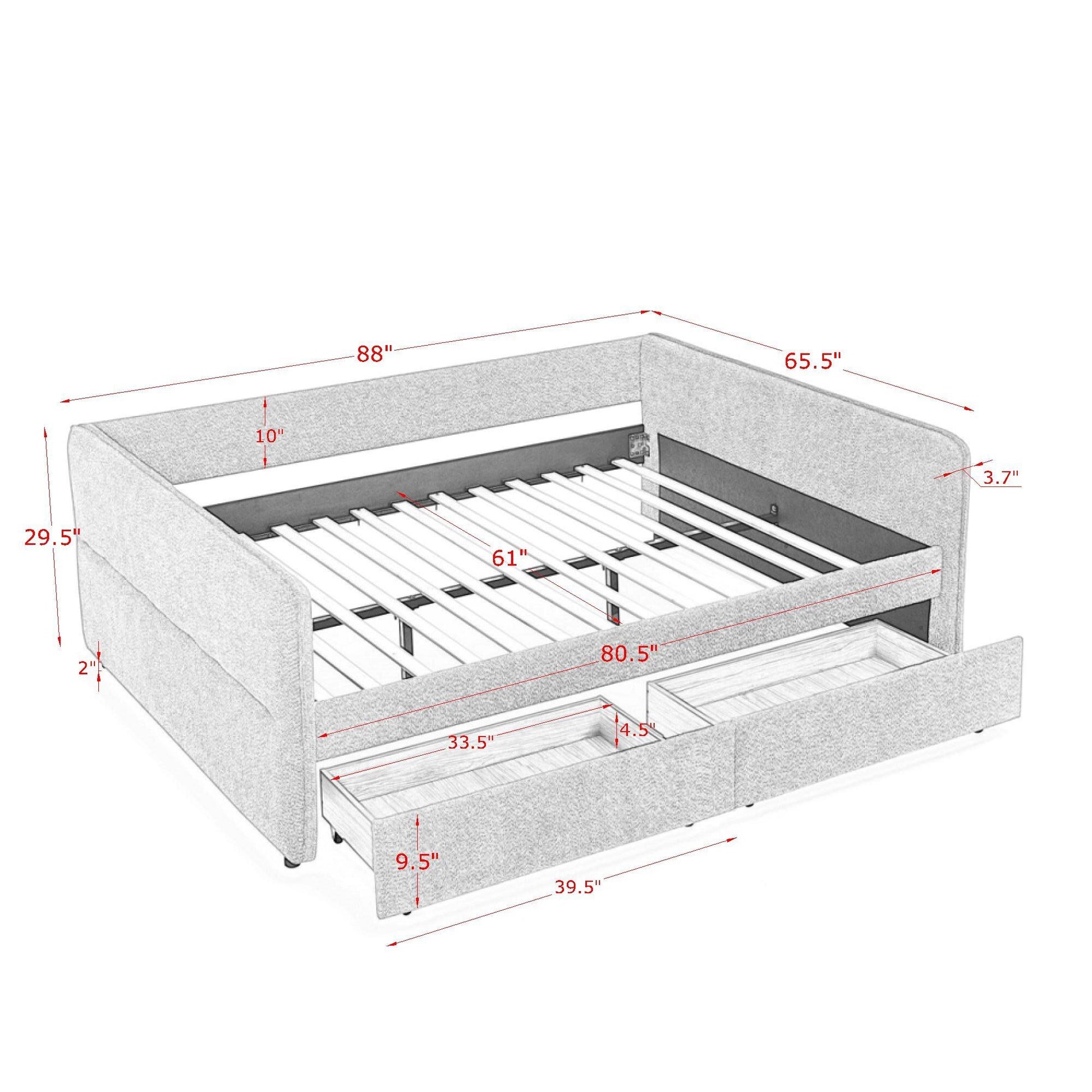 Upholstered Daybed & 2 Drawers - The Sleep Loft - Online Mattress Showroom NYC