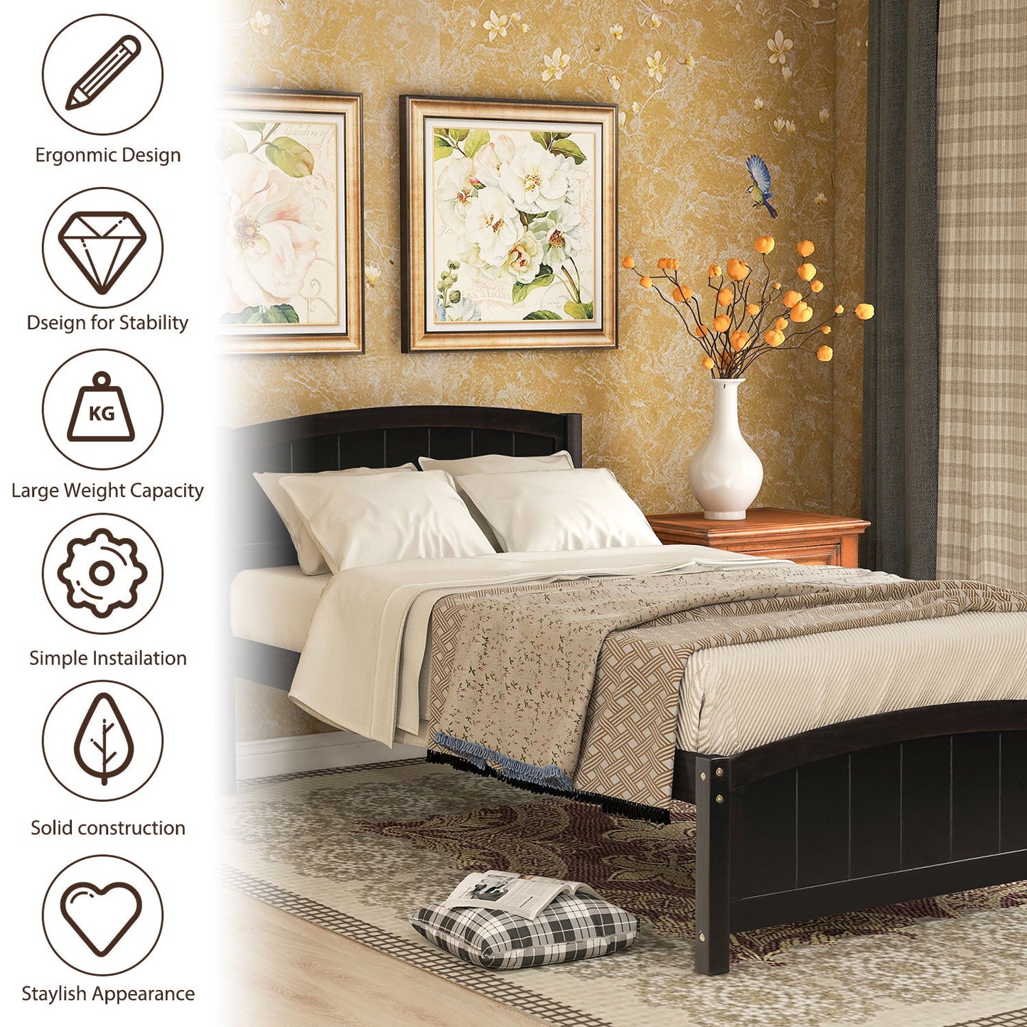 Platform Bed & Headboard, Footboard And Wood Slat Support - The Sleep Loft - Online Mattress Showroom NYC