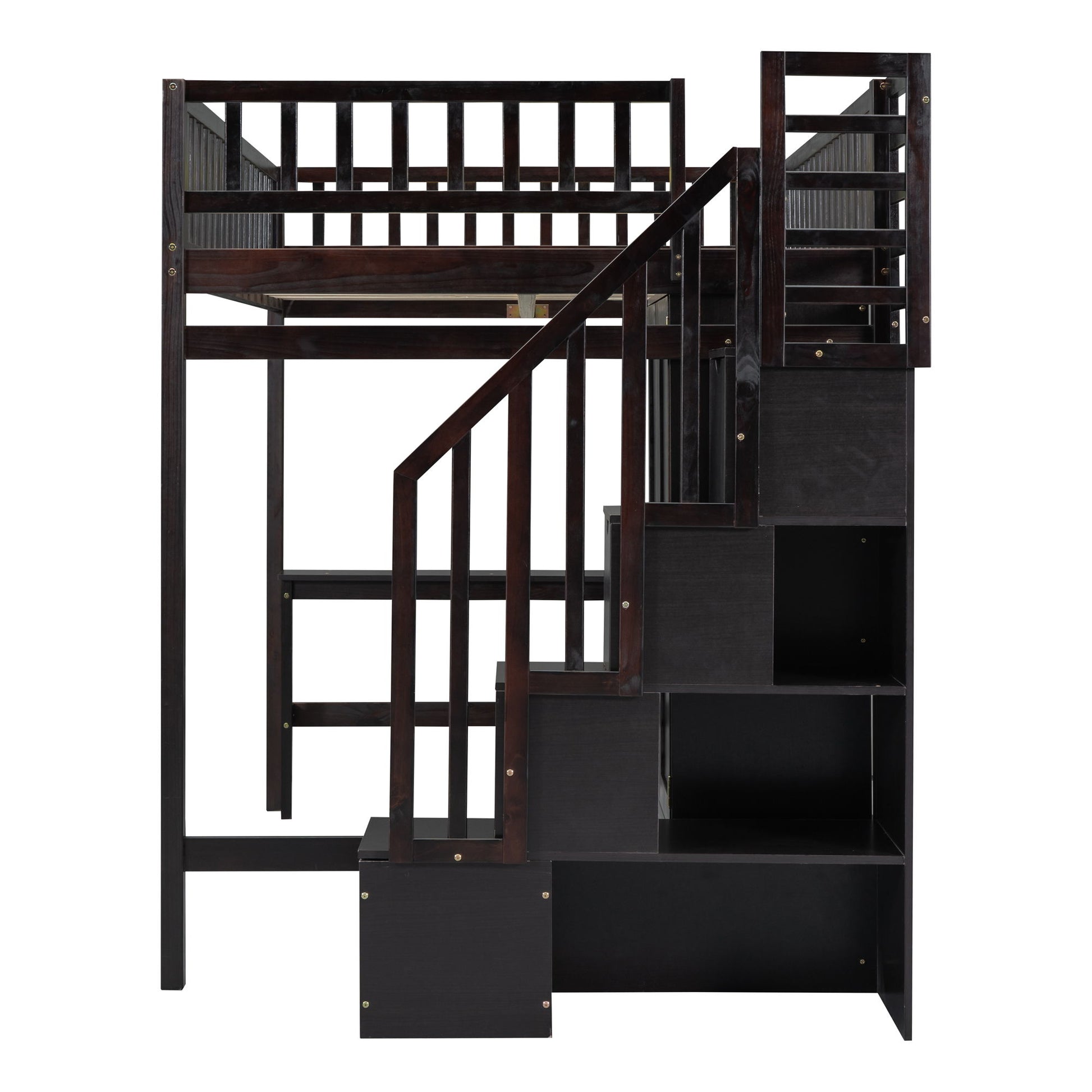 Loft Bed With Bookshelf, Drawers, Desk, And Wardrobe - The Sleep Loft - Online Mattress Showroom NYC