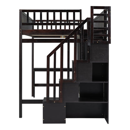 Loft Bed With Bookshelf, Drawers, Desk, And Wardrobe - The Sleep Loft - Online Mattress Showroom NYC