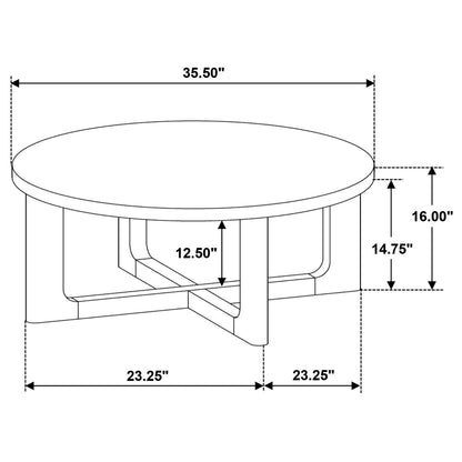 Kessler Round Sculptural Wood Coffee Table Light Oak