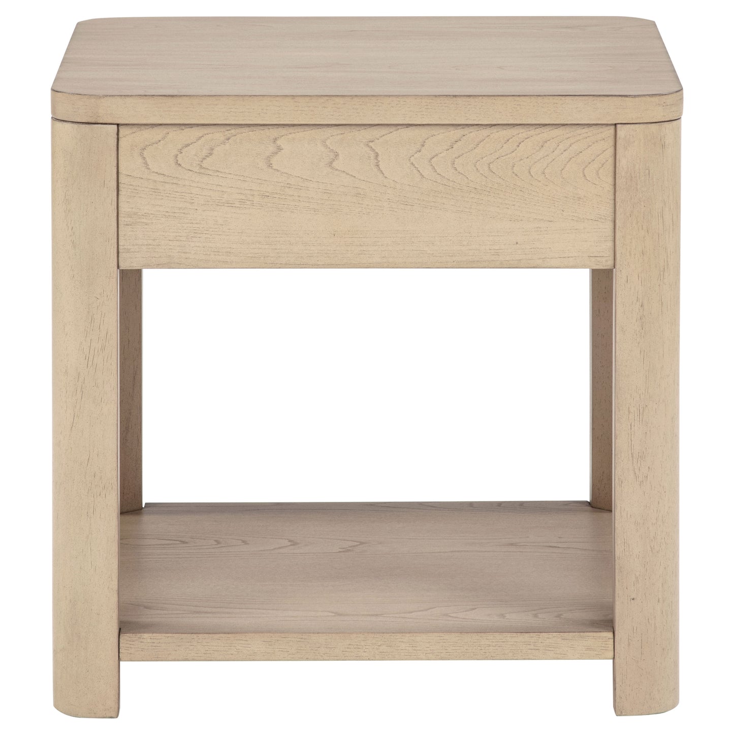 Marcelo Wood End Table with Drawer and Shelf Light Elm