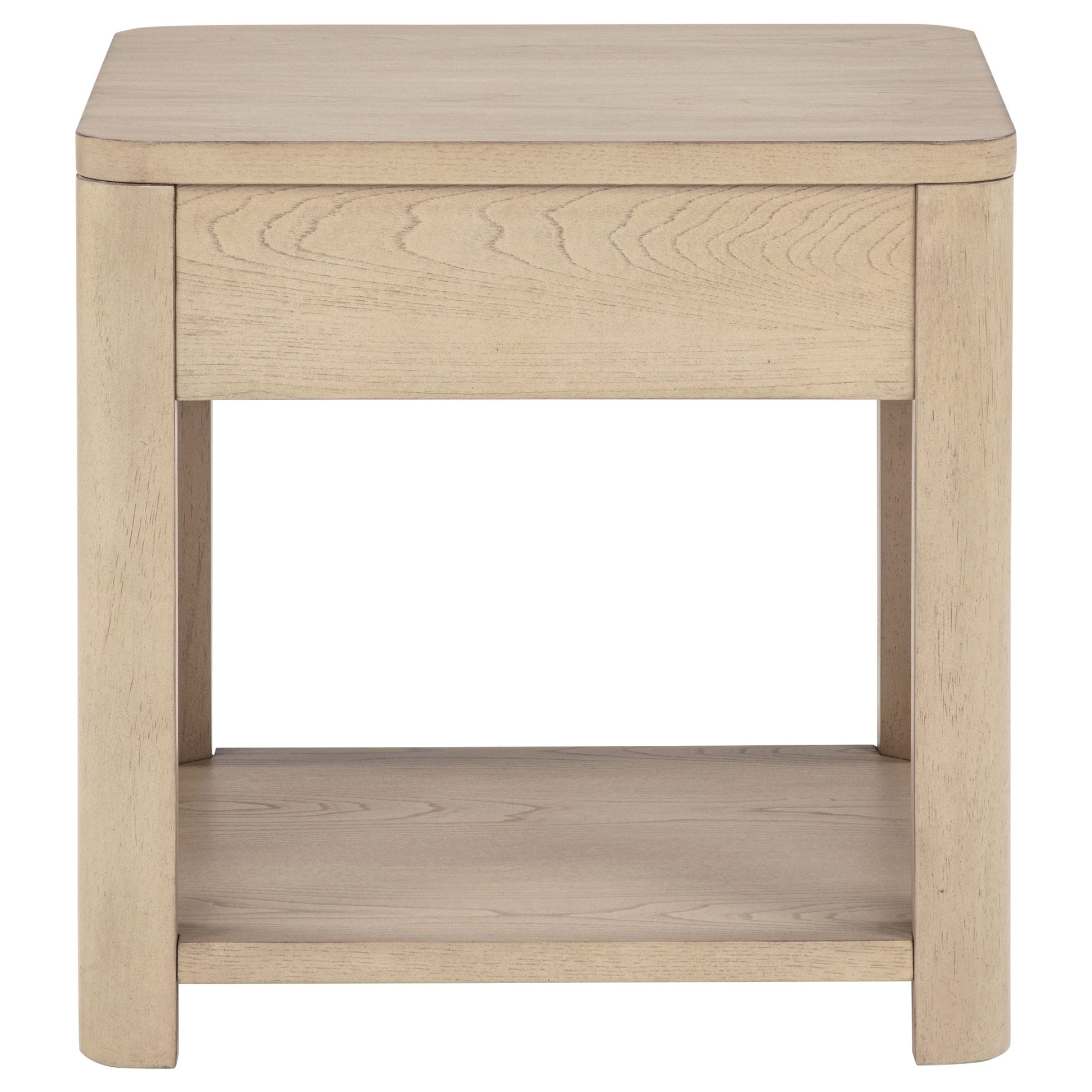 Marcelo Wood End Table with Drawer and Shelf Light Elm