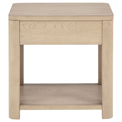 Marcelo Wood End Table with Drawer and Shelf Light Elm
