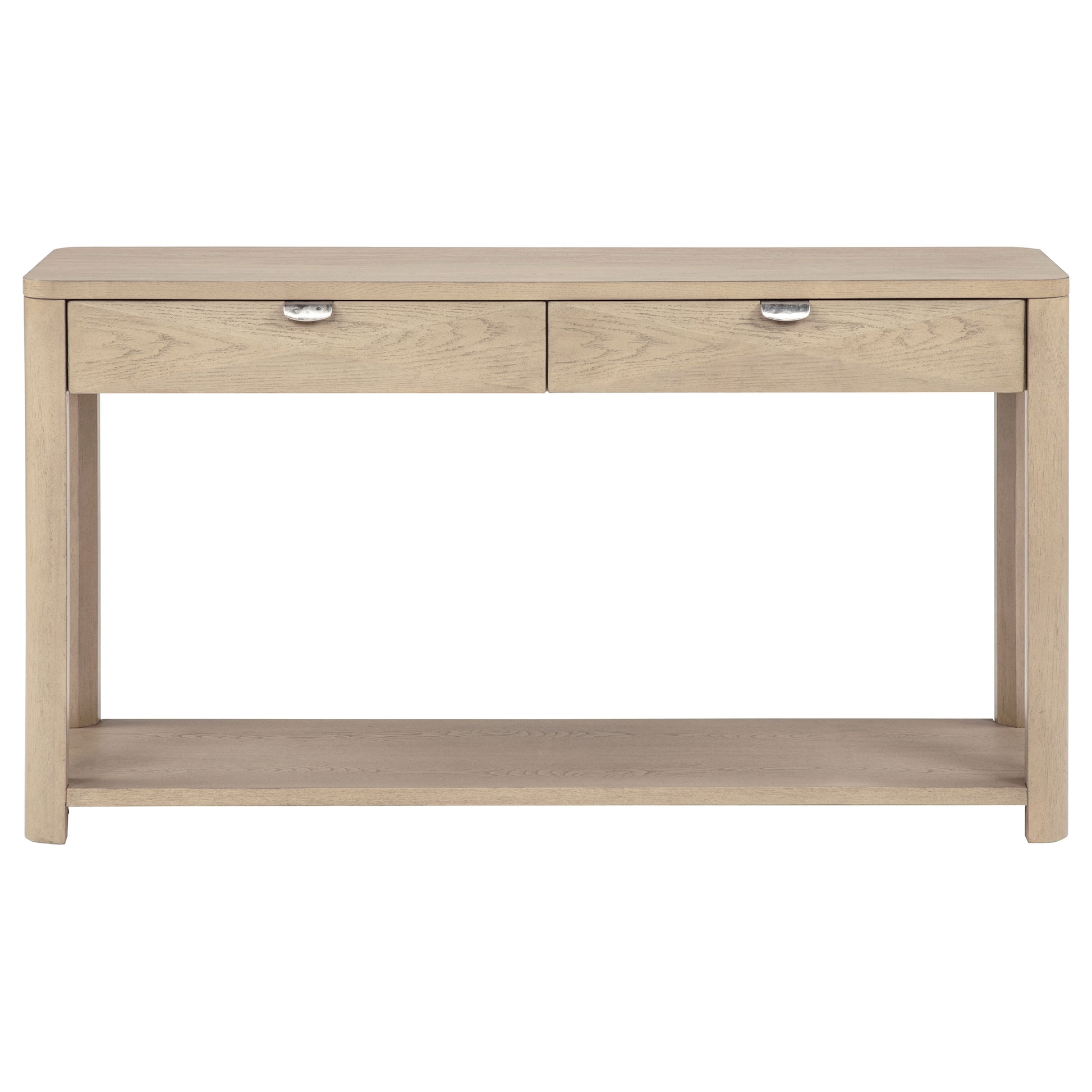 Marcelo Sofa Console Table with 2 Drawers and Shelf Light Elm