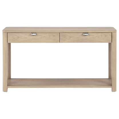Marcelo Sofa Console Table with 2 Drawers and Shelf Light Elm