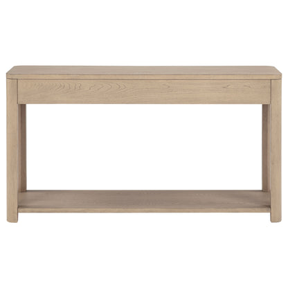 Marcelo Sofa Console Table with 2 Drawers and Shelf Light Elm