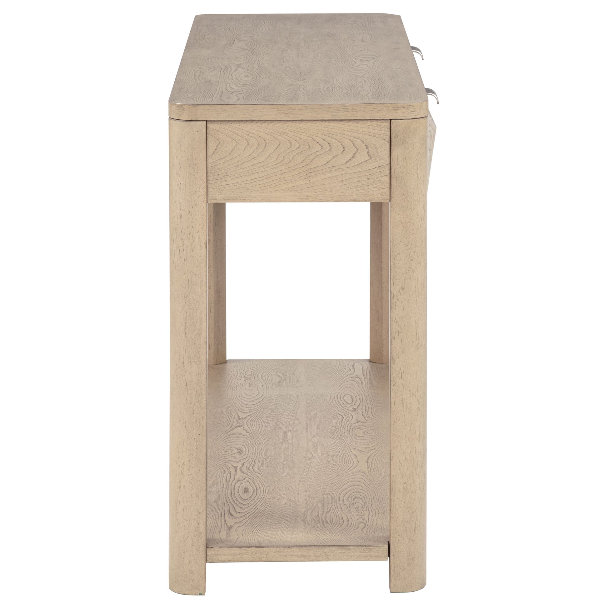 Marcelo Sofa Console Table with 2 Drawers and Shelf Light Elm