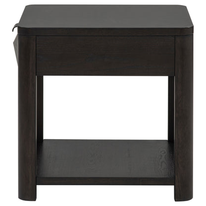 Marcelo Wood End Table with Drawer and Shelf Coffee