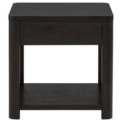 Marcelo Wood End Table with Drawer and Shelf Coffee