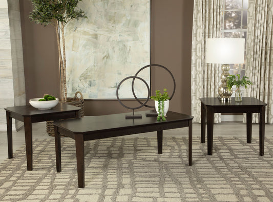 Amaro 3-piece Coffee and End Table Set Dark Brown - The Sleep Loft - Online Mattress Showroom NYC