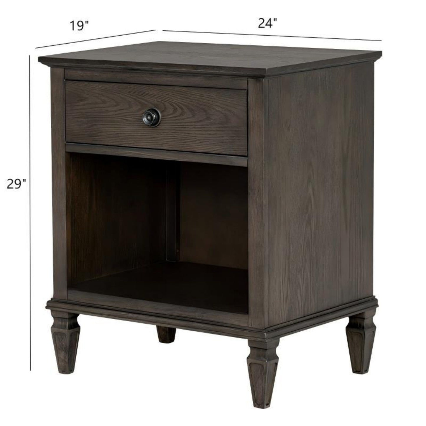 Victoria - Nightstand With Open Storage - The Sleep Loft - Online Mattress Showroom NYC