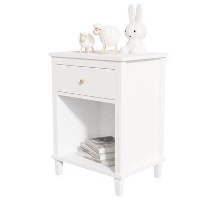 Nightstand & 1 Drawer And 1 Shelf - White - The Sleep Loft - Online Mattress Showroom NYC