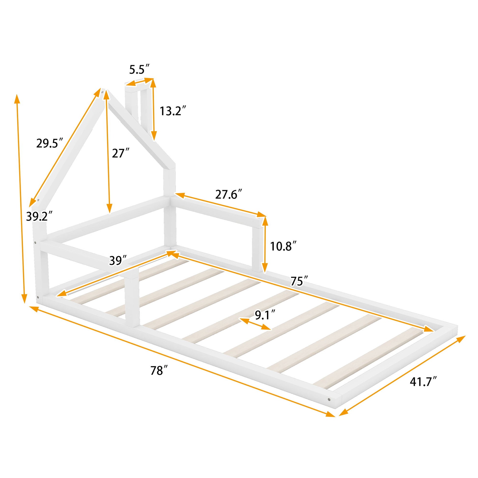 Floor Bed With House Shaped Headboard - The Sleep Loft - Online Mattress Showroom NYC