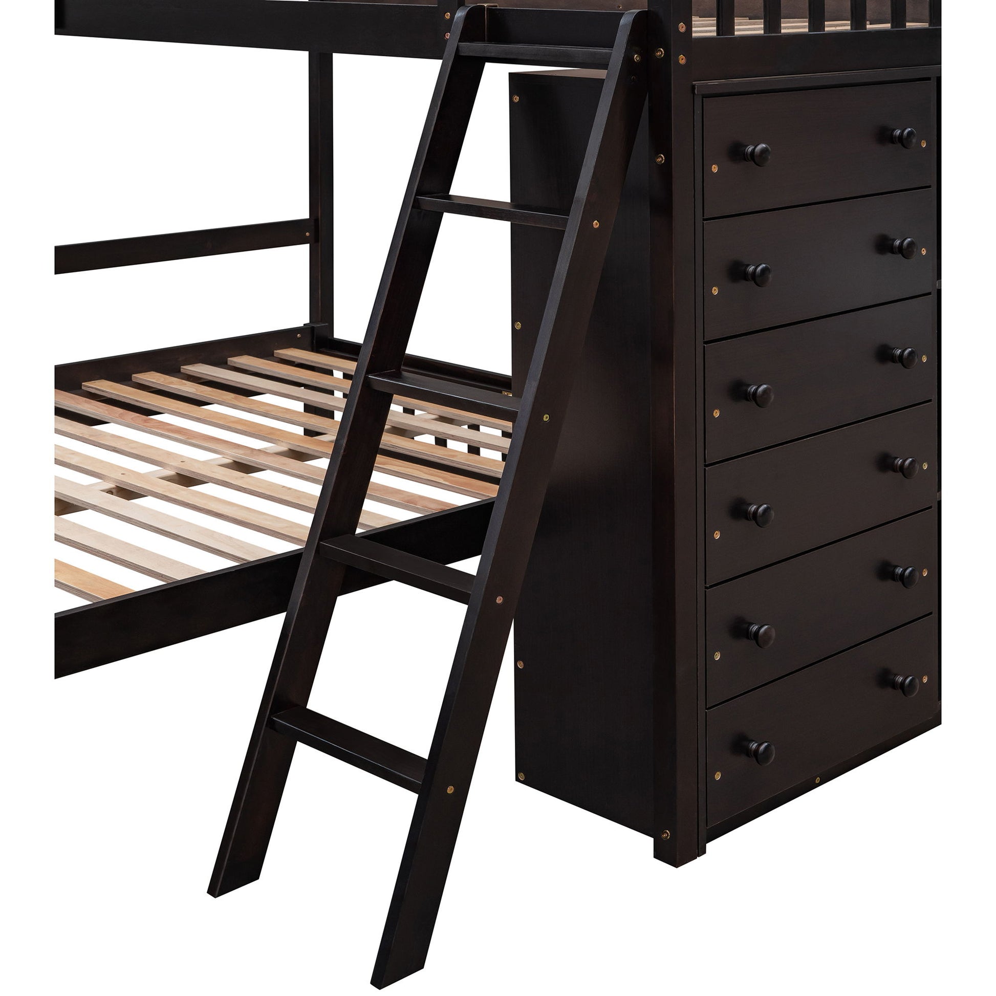Bunk Bed With 6 Drawers And Flexible Shelves, Bottom Bed With Wheels - The Sleep Loft - Online Mattress Showroom NYC