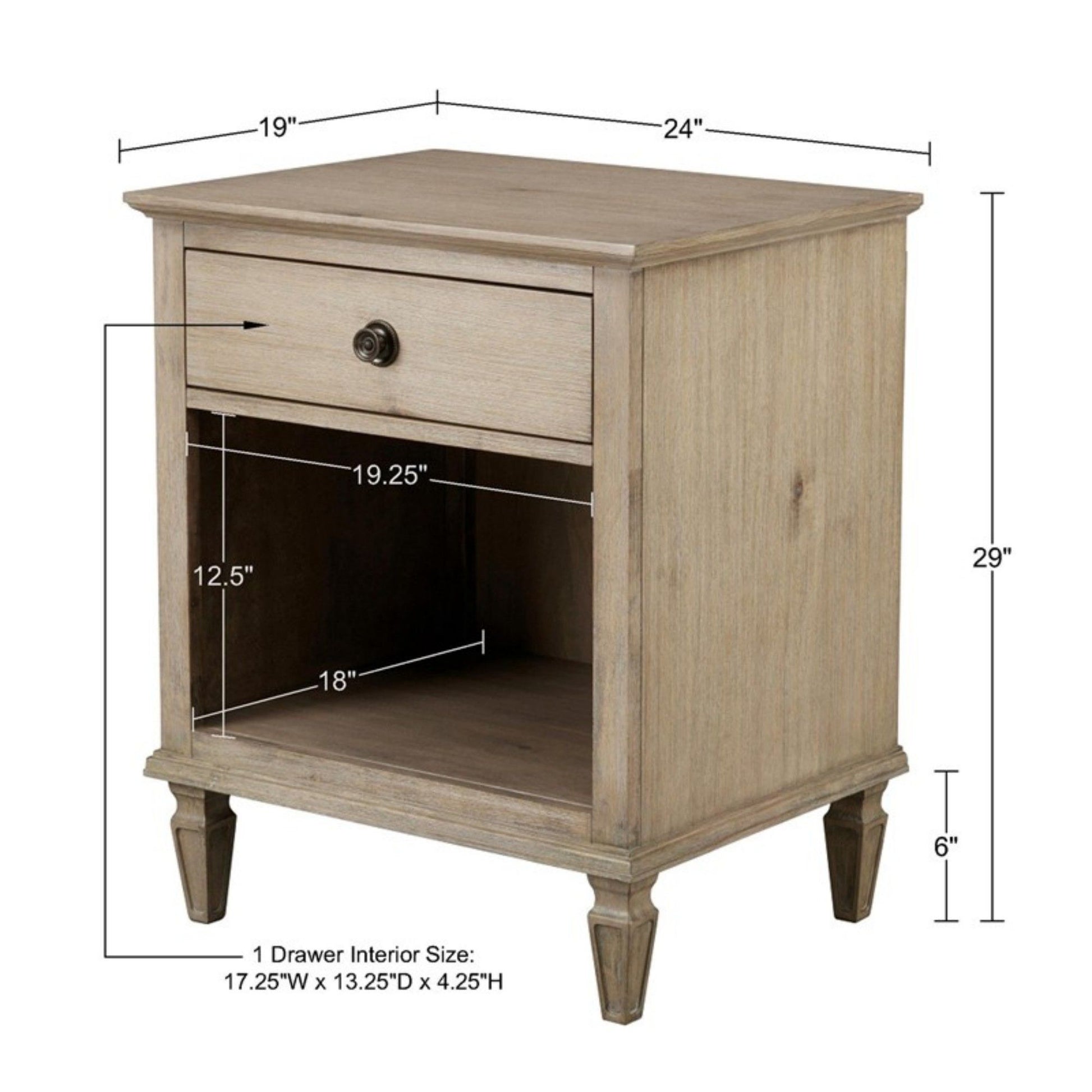 Victoria - Nightstand With Open Storage - The Sleep Loft - Online Mattress Showroom NYC