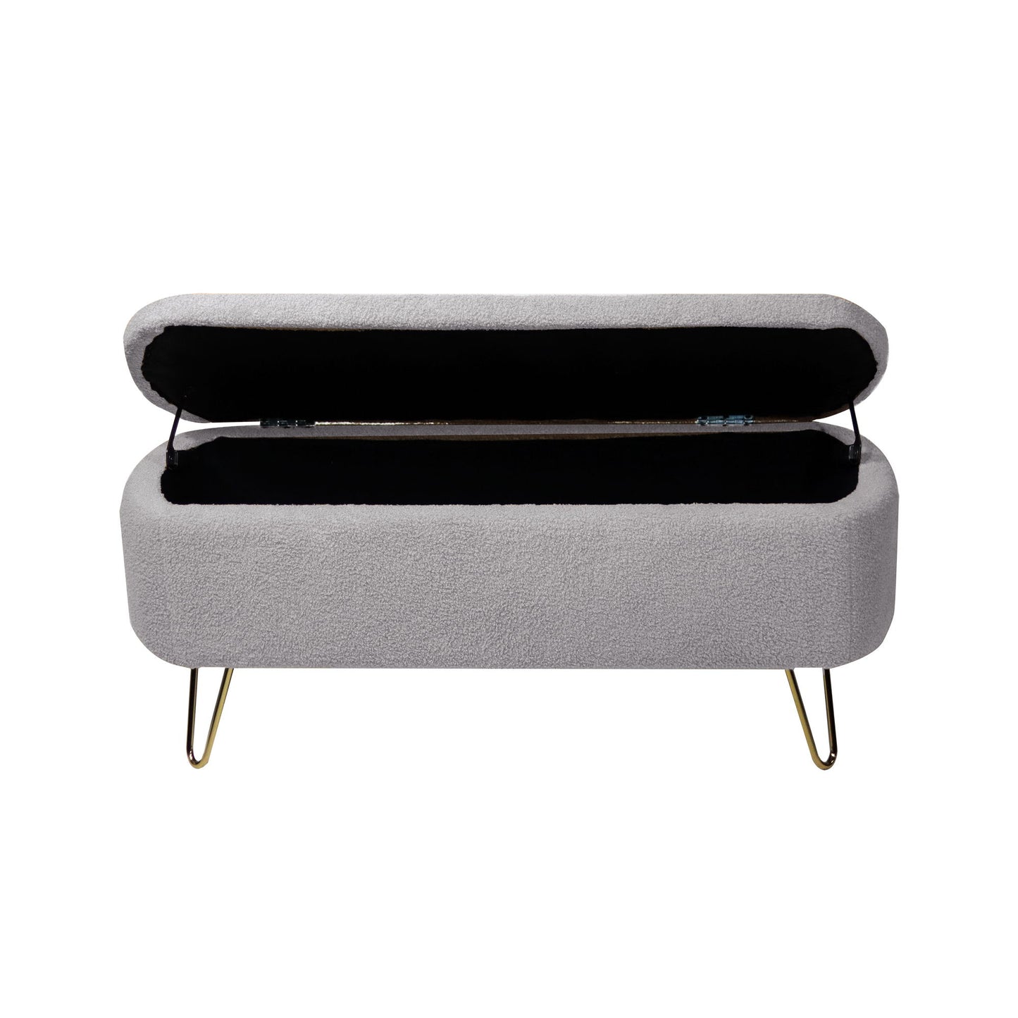 Storage Ottoman Bench For End Of Bed Legs, Modern Camel Faux Fur Entryway Bench Upholstered Padded With Storage For Living Room Bedroom - The Sleep Loft - Online Mattress Showroom NYC