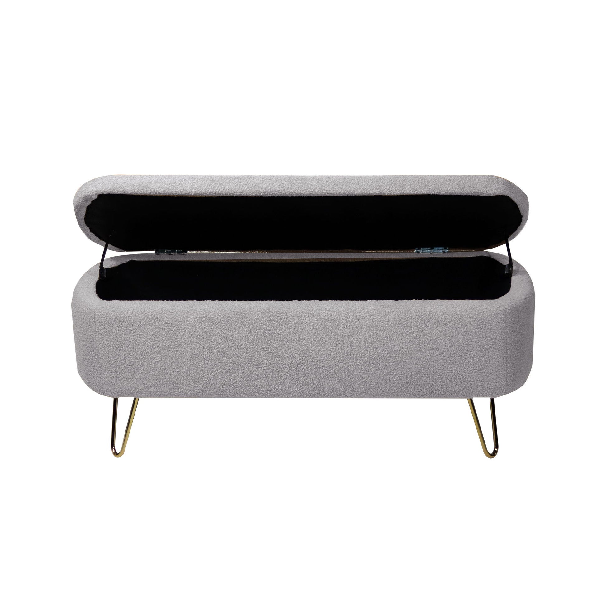 Storage Ottoman Bench For End Of Bed Legs, Modern Camel Faux Fur Entryway Bench Upholstered Padded With Storage For Living Room Bedroom - The Sleep Loft - Online Mattress Showroom NYC