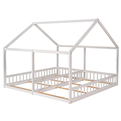 House Platform Beds, 2 Shared Beds, Metal Frame With Guardrails - The Sleep Loft - Online Mattress Showroom NYC
