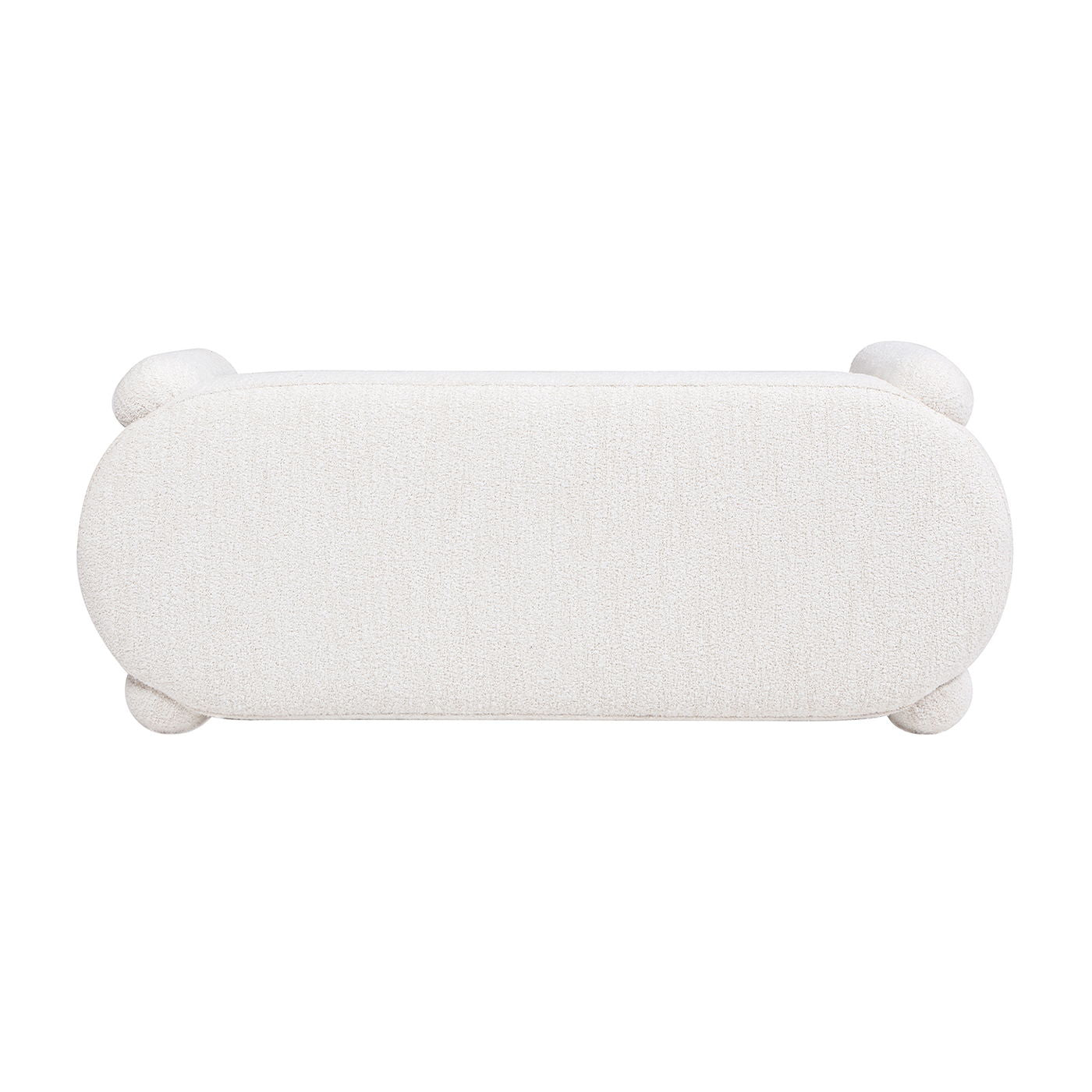 Hugo - Oval Fully Upholstered Bench - Milk Cream White - The Sleep Loft - Online Mattress Showroom NYC