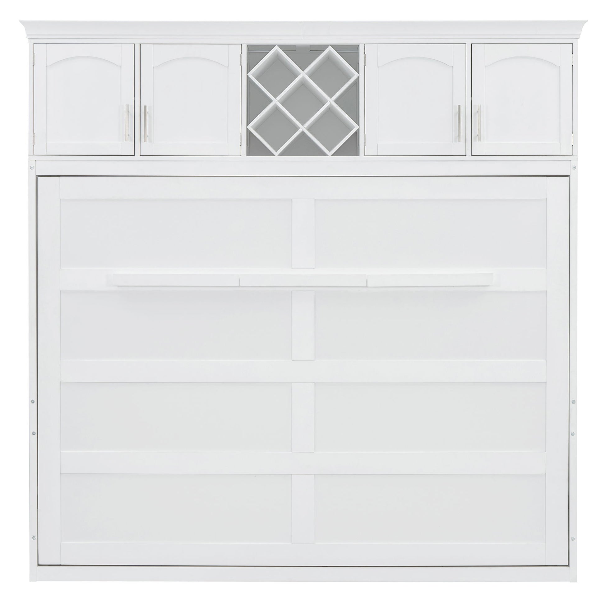 Murphy Wall Bed With Top Cabinets & Wine Rack - The Sleep Loft - Online Mattress Showroom NYC