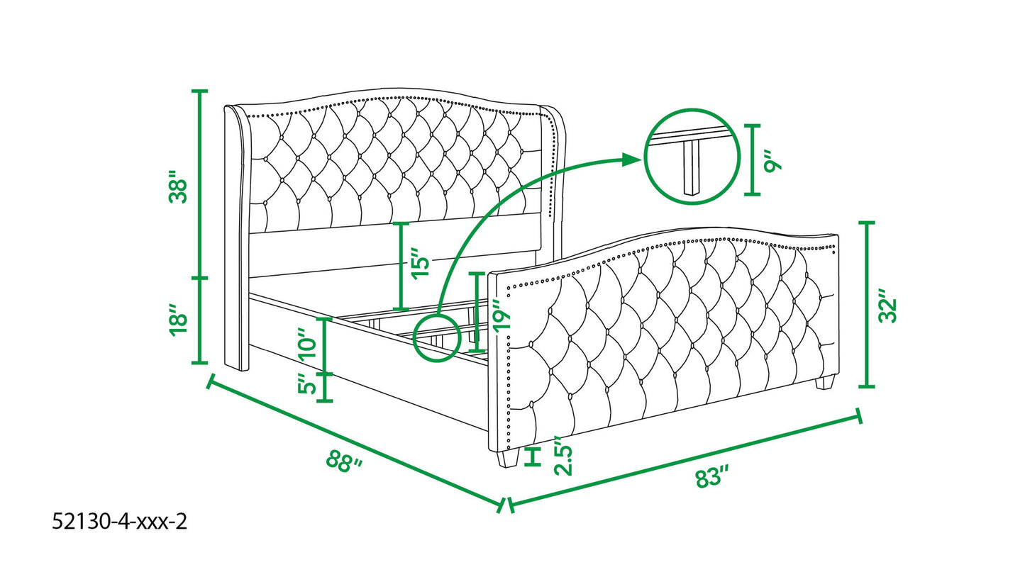 Marcella - Upholstered Shelter Headboard Bed Set - The Sleep Loft - Online Mattress Showroom NYC