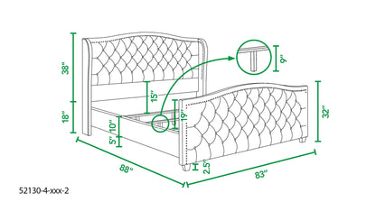 Marcella - Upholstered Shelter Headboard Bed Set - The Sleep Loft - Online Mattress Showroom NYC