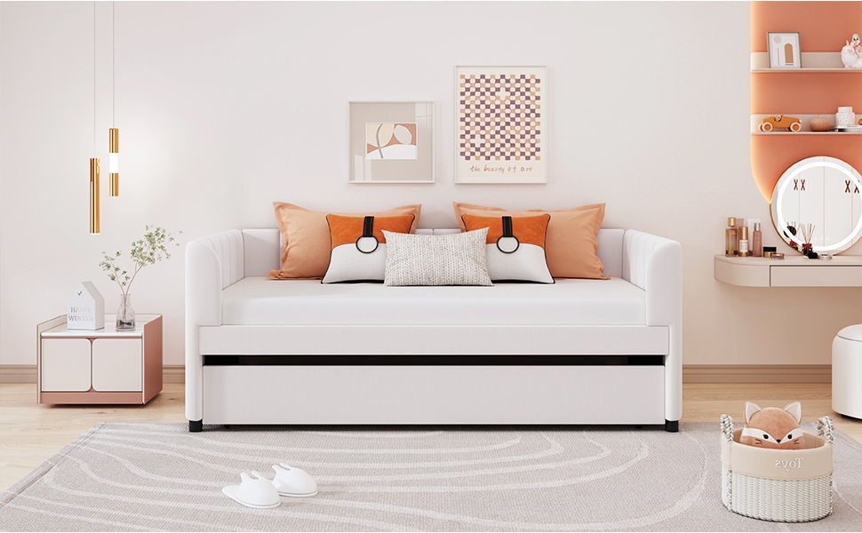 Upholstered Daybed With Ergonomic Design Backrest - The Sleep Loft - Online Mattress Showroom NYC