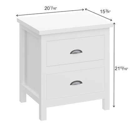 Versatile Solid Wood Night Stand With Drawers For Living Room And Bedroom - White - The Sleep Loft - Online Mattress Showroom NYC