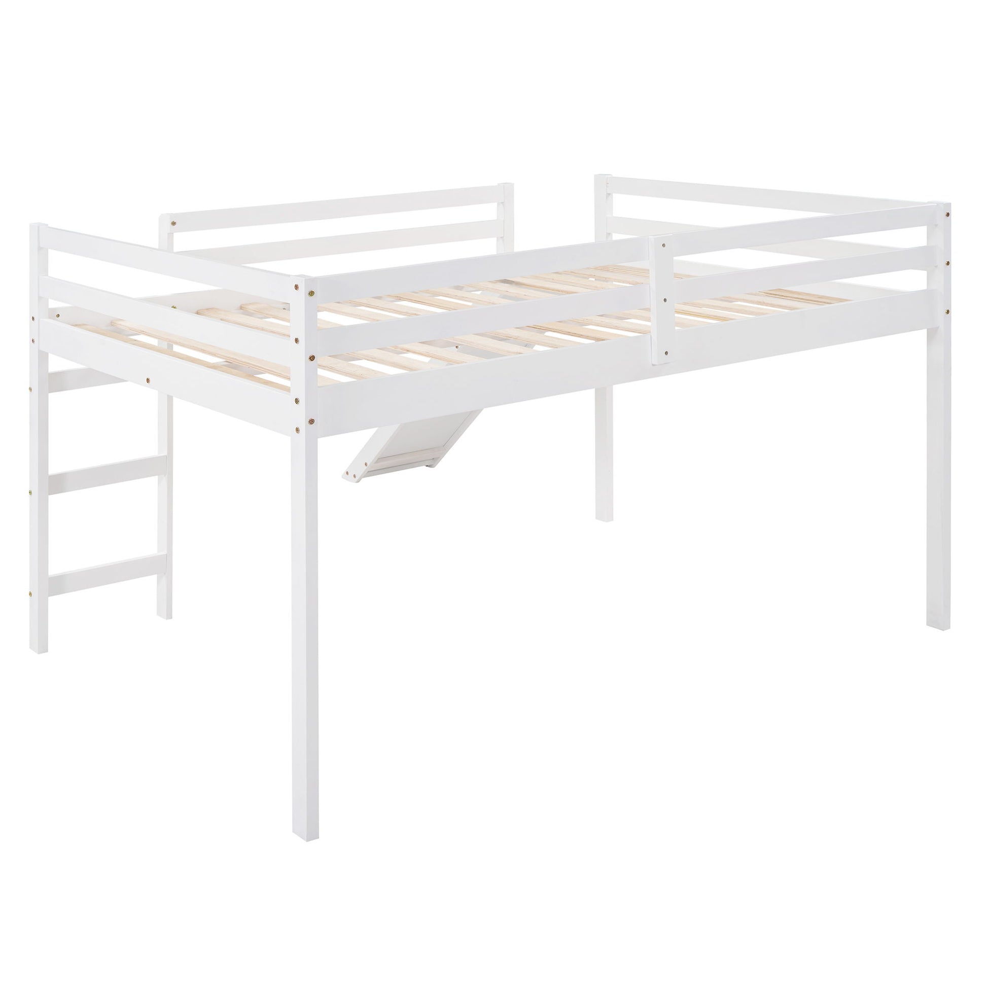 Full Loft Bed With Slide, Multifunctional Design - White - The Sleep Loft - Online Mattress Showroom NYC