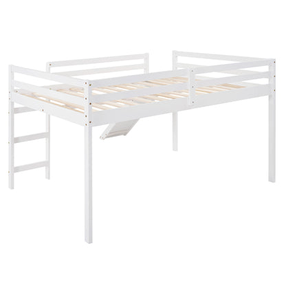 Full Loft Bed With Slide, Multifunctional Design - White - The Sleep Loft - Online Mattress Showroom NYC
