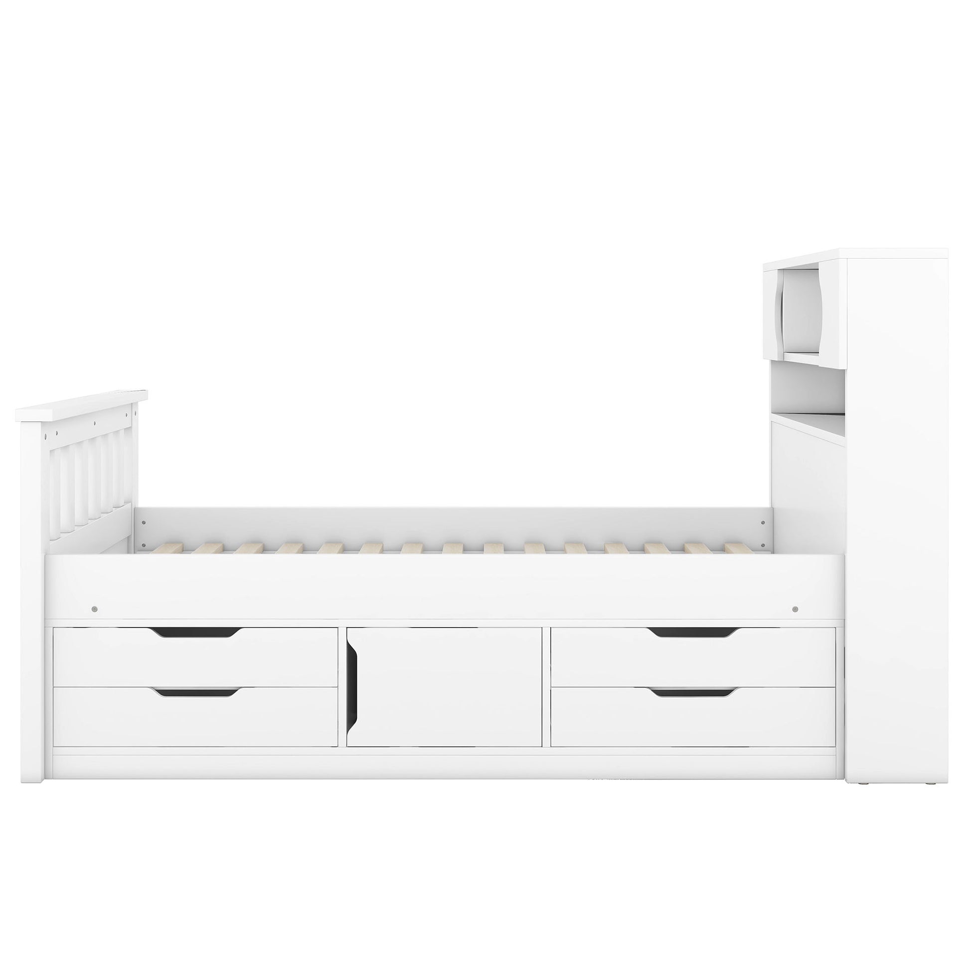 Captain Platform Bed Frame With Storage Bookcases, Shelves, And 4 Drawers - The Sleep Loft - Online Mattress Showroom NYC