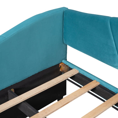 Upholstered Daybed Sofa Bed With Trundle Bed And Wood Slat - The Sleep Loft - Online Mattress Showroom NYC