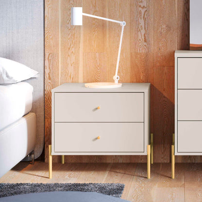 Jasper - Nightstand With 2 Drawers - Off White - The Sleep Loft - Online Mattress Showroom NYC
