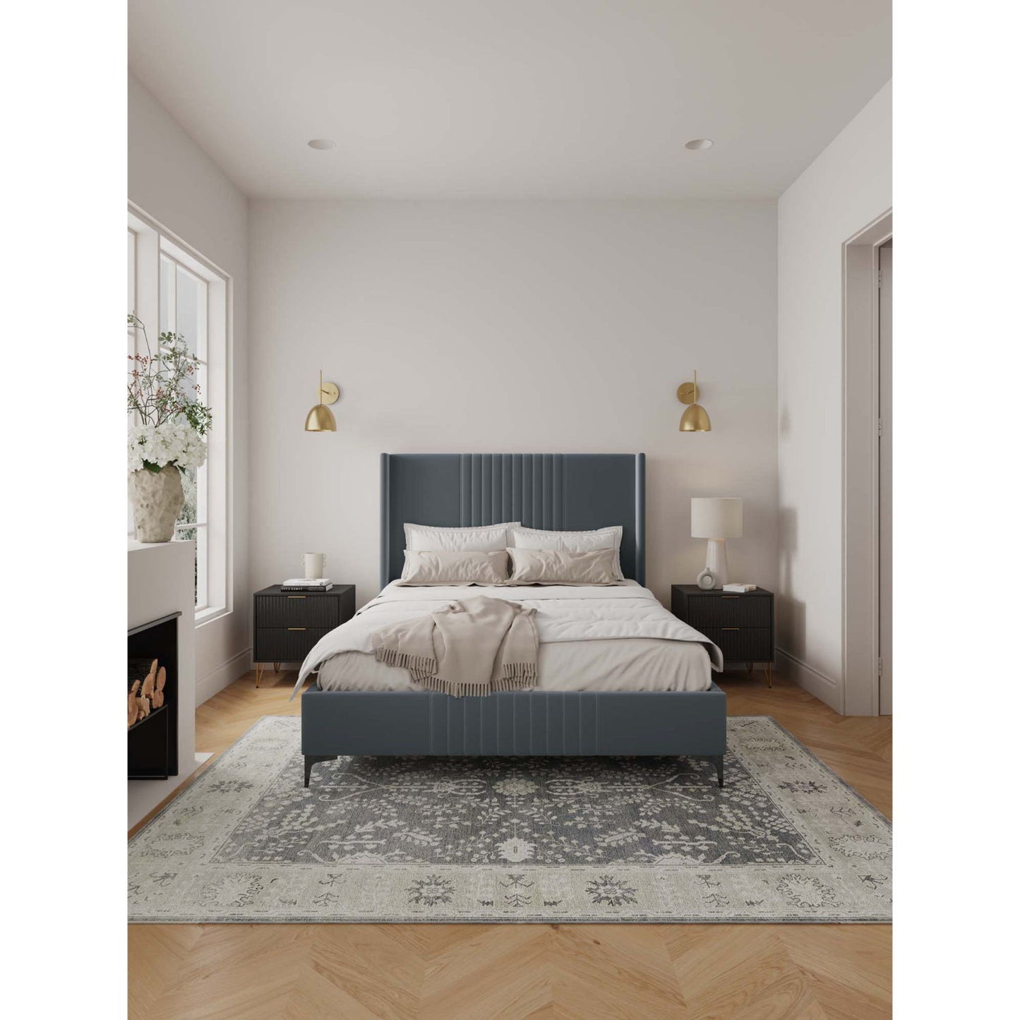 Promenade - Bed With Upholstered Headboard And Slats - The Sleep Loft - Online Mattress Showroom NYC