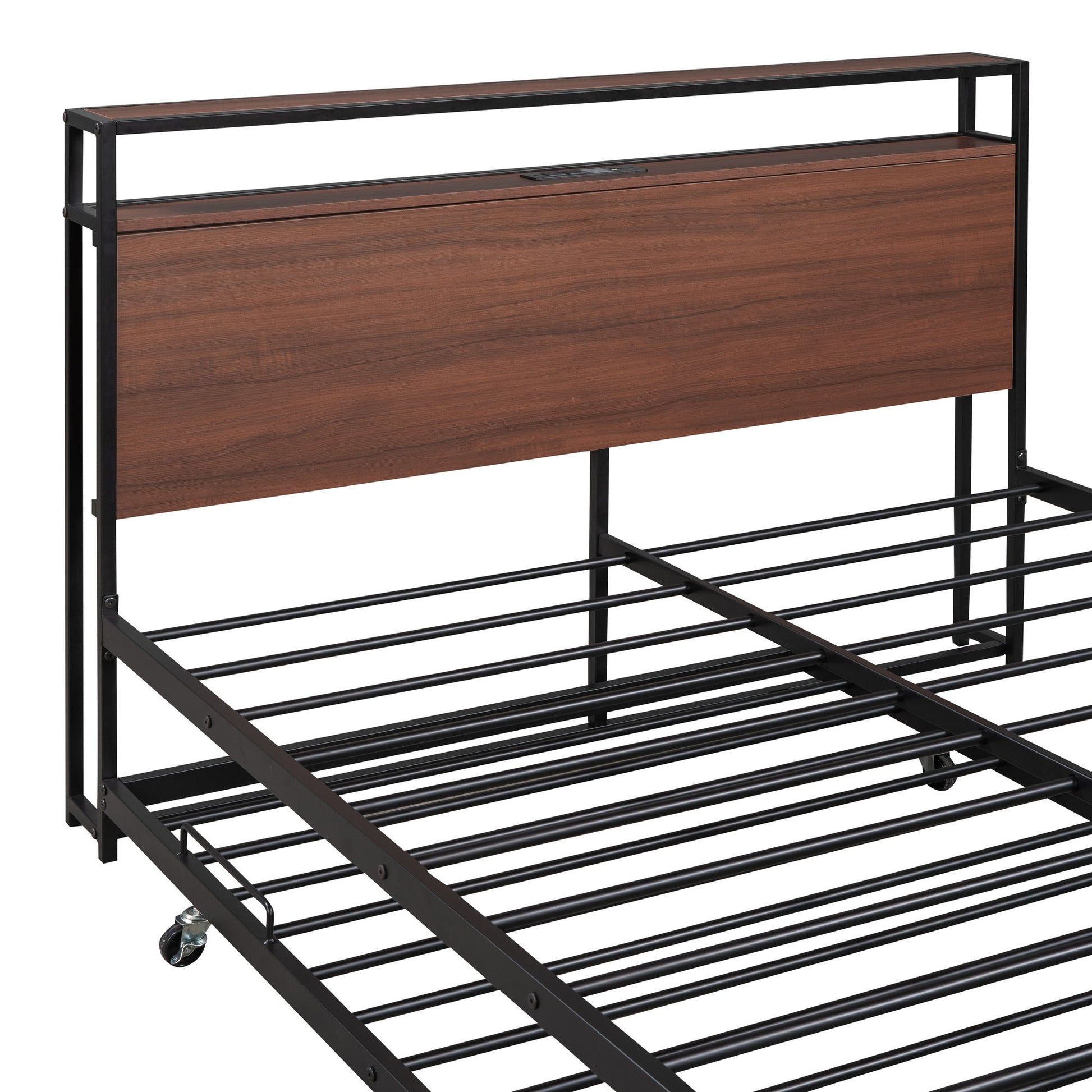 Platform Bed Frame With Trundle, USB Ports And Slat Support, No Box Spring Needed - The Sleep Loft - Online Mattress Showroom NYC