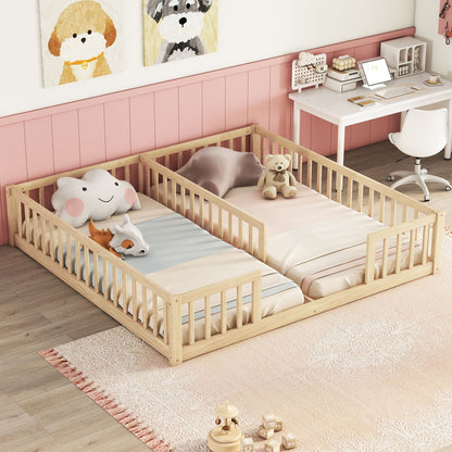 Double Floor Bed With Fence, Guardrails, Without Door - The Sleep Loft - Online Mattress Showroom NYC