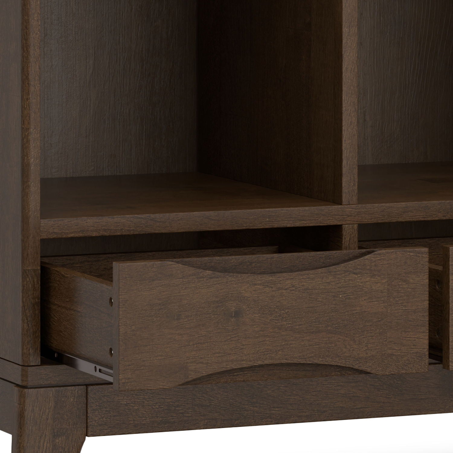 Harper - Low 6 Cube Storage With Drawers - Walnut Brown - The Sleep Loft - Online Mattress Showroom NYC