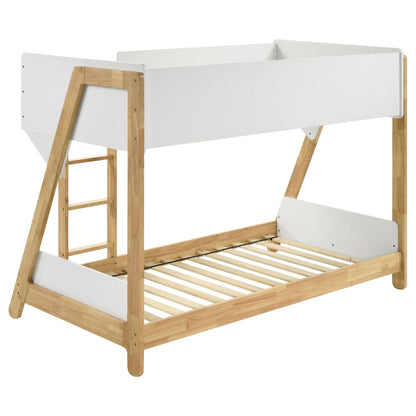 Fjord - Twin Over Twin Bunk Bed, Fits Standard Mattresses - White / Natural - The Sleep Loft - Online Mattress Showroom NYC