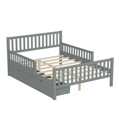 Platform Bed With Guardrails On Both Sides And 2 Storage Drawers - The Sleep Loft - Online Mattress Showroom NYC