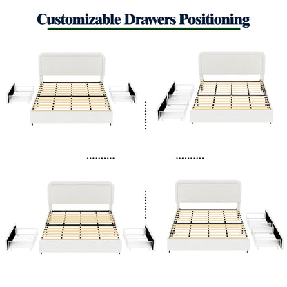 Liv - Patented With Drawers Upholstered Storage Platform Bed - The Sleep Loft - Online Mattress Showroom NYC