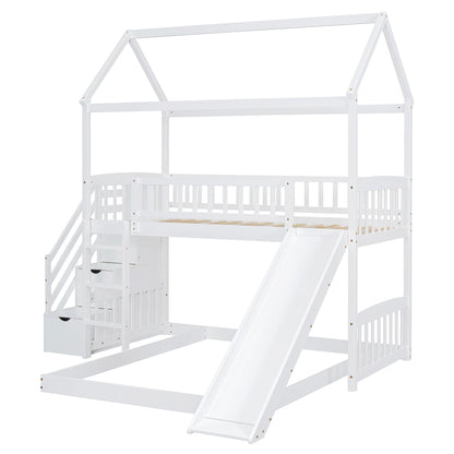 House Bunk Bed With Slide - The Sleep Loft - Online Mattress Showroom NYC