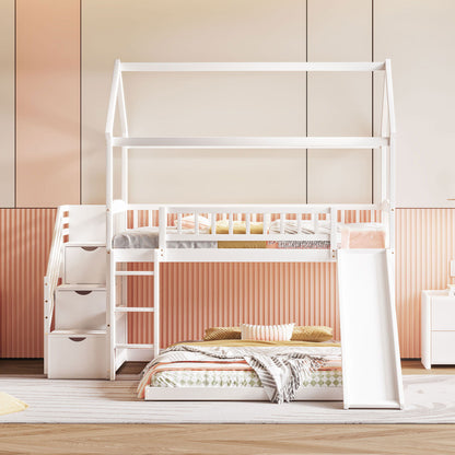 House Bunk Bed With Slide - The Sleep Loft - Online Mattress Showroom NYC
